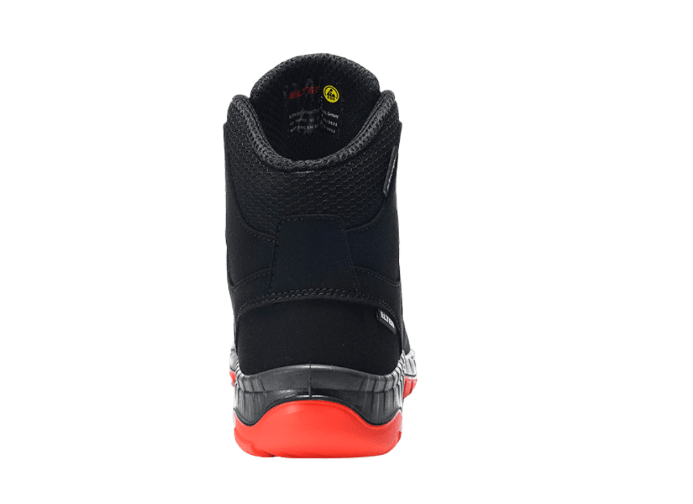 Achter aanzicht Elten MADDOX black-red Mid ESD S3S