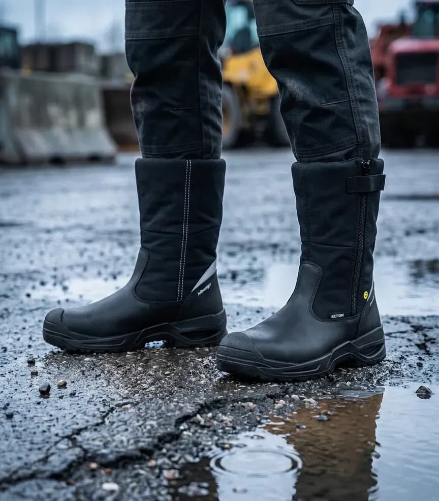 Atmospheric image of Elten Alberto xxsg on a wet construction site