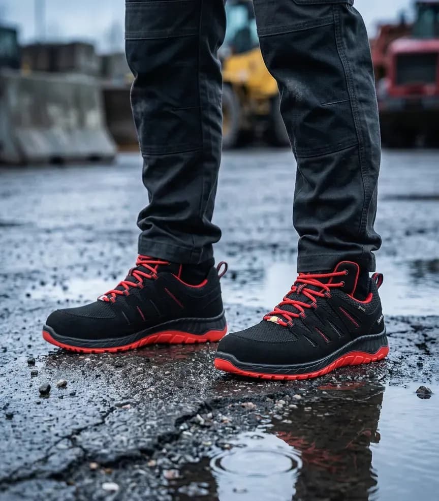 Sfeerafbeelding Elten Maddox gtx W black red Laag op natte bouwplaats