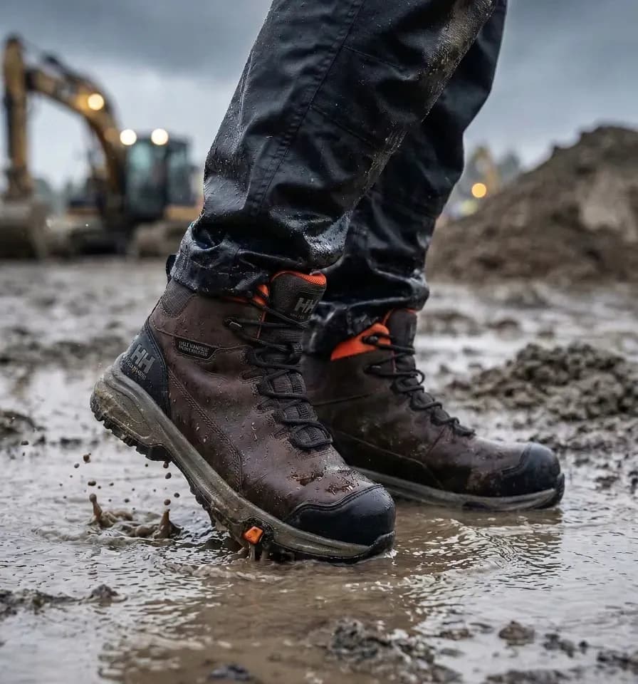 Sfeerafbeelding Helly Hansen Manchester Mid op natte bouwplaats