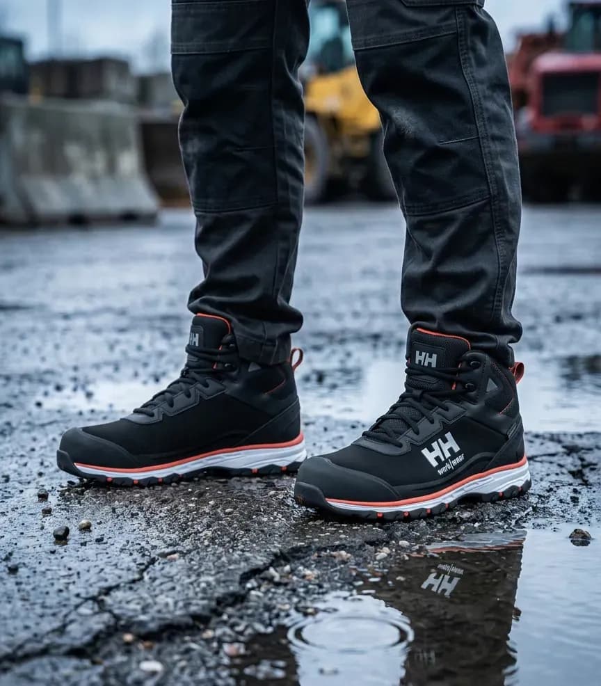 Sfeerafbeelding Helly Hansen Chelsea Evolution 78392 2.0 HT op natte bouwplaats