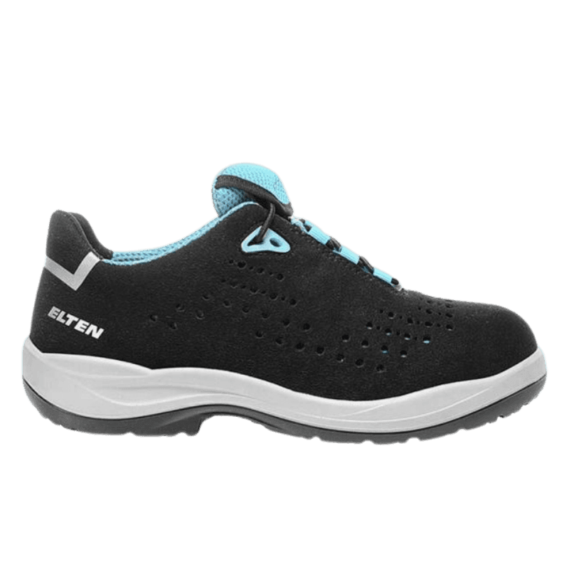 Linker aanzicht ELTEN veiligheidsschoen laag voor dames IMPULSE Lady aqua Low ESD S1PS