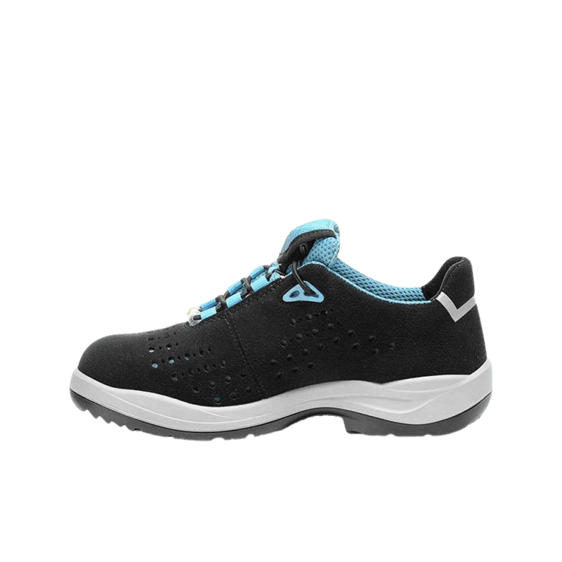 Linker zij aanzicht ELTEN veiligheidsschoen laag voor dames IMPULSE Lady aqua Low ESD S1PS