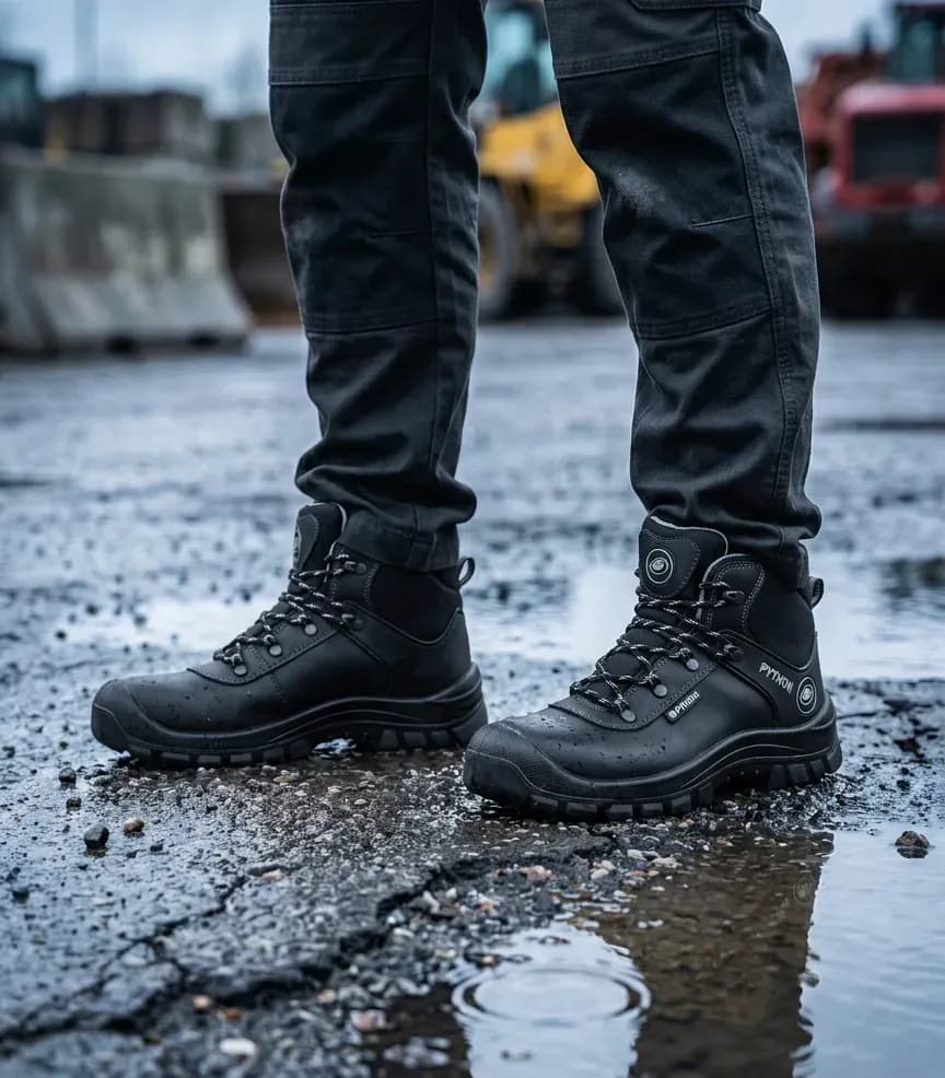 Sfeerafbeelding Python Vancouver PS5000 op natte bouwplaats