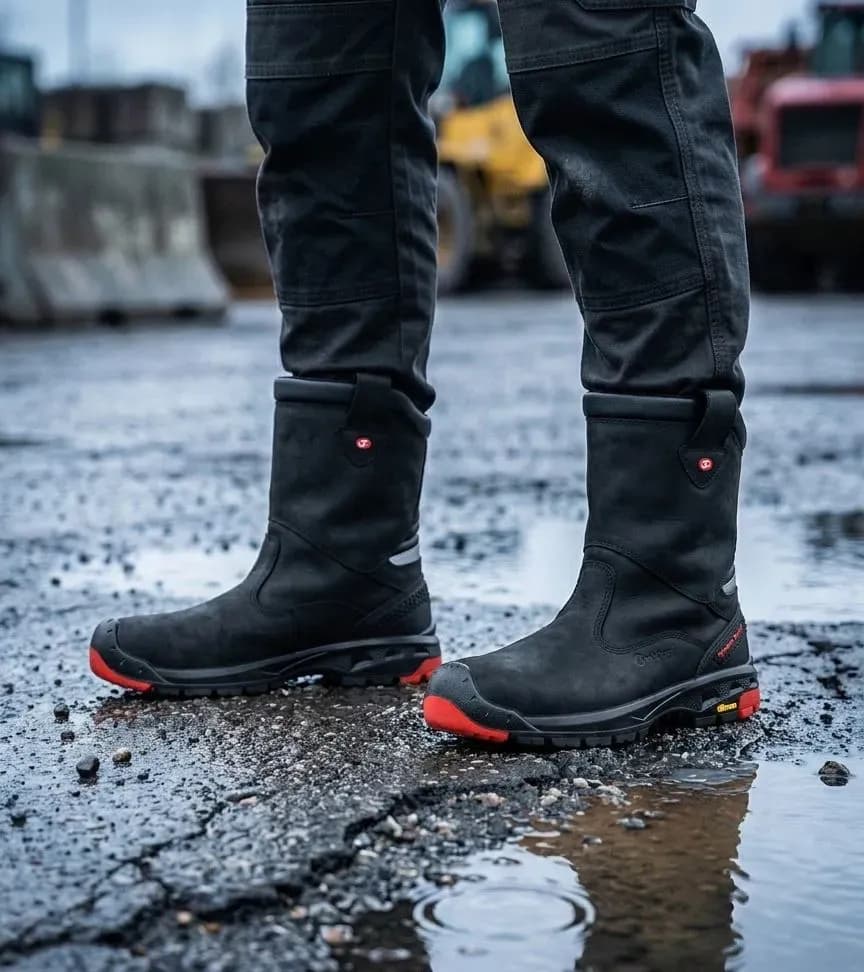 Sfeerafbeelding Sixton Canyon Zwart op natte bouwplaats